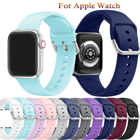 Silicone bracelets For Apple Watch 40mm 44mm 38mm 42mm fashion sport smart watch band for Apple Watch series 7 6 4 5 3 2 1 Watch